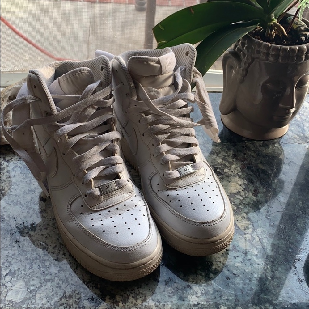 White high top Air Force Ones
